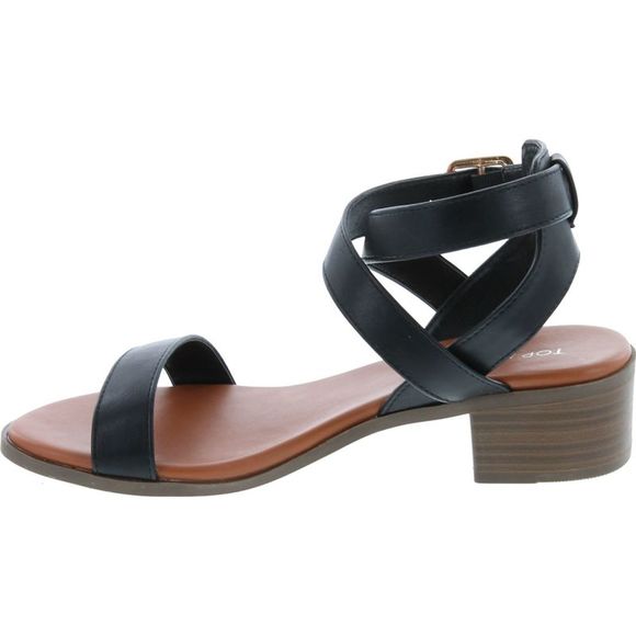 Top Moda Vision-75 Black Pu Womens sandals 8.5 NEW - Picture 2 of 8